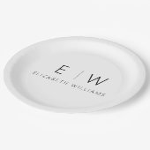 Classic Elegant Modernes, Minimalistisches Schwarz Pappteller (Schrägansicht)