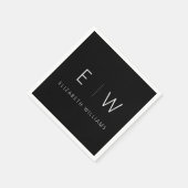 Classic Elegant Modernes, Minimalistisches Schwarz Serviette (Ecke)