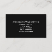 Classic Elegant Monogram & Name Classy Black Visitenkarte (Rückseite)