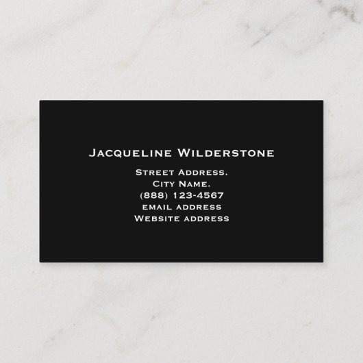 Classic Elegant Monogram & Name Classy Black Visitenkarte (Rückseite)