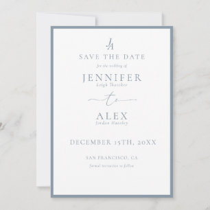 Classic Elegant Monogram Save the Date Einladung