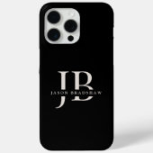Classic Elegant Monogram und Name Black Case-Mate iPhone Hülle (Rückseite)