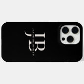 Classic Elegant Monogram und Name Black Case-Mate iPhone Hülle (Rückseite (Horizontal))