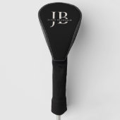 Classic Elegant Monogram und Name Black Golf Headcover (Vorderseite)