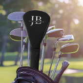 Classic Elegant Monogram und Name Black Golf Headcover
