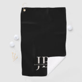 Classic Elegant Monogram und Name Black Golfhandtuch (Insitu)