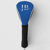 Classic Elegant Monogram und Name Blue Golf Headcover (Vorderseite)