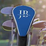 Classic Elegant Monogram und Name Blue Golf Headcover<br><div class="desc">Die klassische Optik in sportlich-blau-weiß macht dieses Cover mit dem Golfkopf zu einem Geschenk oder einer Leckerei für Sie. Es hat große Monogramm-Initialen, die Sie mit Ihren gewünschten Initialen personalisieren können, und auch den Namen, der in elegantem Serifengesicht angegeben ist.</div>