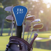 Classic Elegant Monogram und Name Blue Golf Headcover