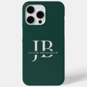 Classic Elegant Monogram und Name Dunkelgrün Case-Mate iPhone Hülle (Rückseite)