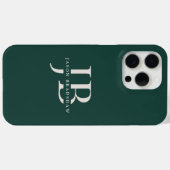 Classic Elegant Monogram und Name Dunkelgrün Case-Mate iPhone Hülle (Rückseite (Horizontal))
