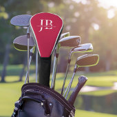 Classic Elegant Monogram und Name Red Golf Headcover