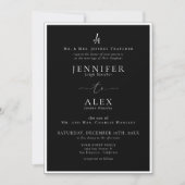 Classic Elegant Monogram Wedding Einladung (Vorderseite)