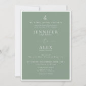 Classic Elegant Monogram Wedding Einladung (Vorderseite)