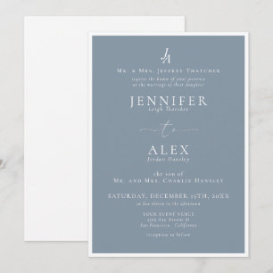 Classic Elegant Monogram Wedding Einladung