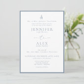 Classic Elegant Monogram Wedding Einladung (Stehend Vorderseite)