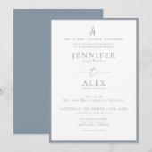 Classic Elegant Monogram Wedding Einladung (Vorne/Hinten)