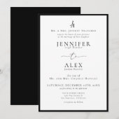 Classic Elegant Monogram Wedding Einladung (Vorne/Hinten)