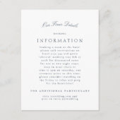 Classic Elegant Navy Blauer feierliche Hochzeit Begleitkarte (Vorderseite)