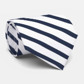 Classic Elegant Navy Blue Stripes Solid Color Krawatte (Gerollt)