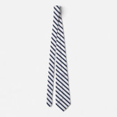 Classic Elegant Navy Blue Stripes Solid Color Krawatte (Rückseite)