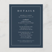 Classic Elegant Navy Blue Wedding Details Begleitkarte (Vorderseite)