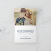 Classic Elegant Navy Blue Wedding Monogram Dankeskarte (Innenseite)