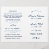 Classic Elegant Navy Blue Wedding Programs (Vorderseite)