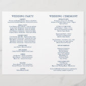 Classic Elegant Navy Blue Wedding Programs (Rückseite)