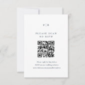 Classic Elegant Navy Blue Wedding QR Code RSVP Karte (Vorderseite)