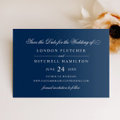 Classic Elegant Navy Blue Wedding Save The Date