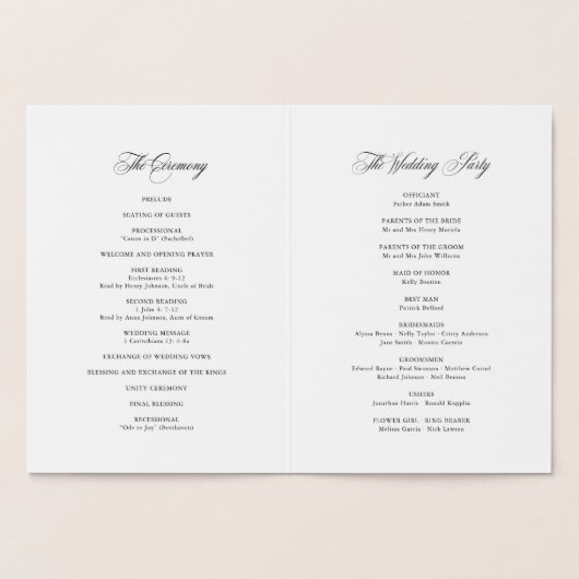 Classic Elegant Real Foil Wedding Program Booklet Folienkarte (Innenseite)