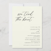 Classic Elegant Reception Only Elopement Wedding Einladung (Vorderseite)