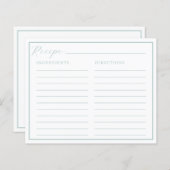 Classic Elegant Recipe Cards (Vorne/Hinten)