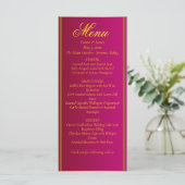 Classic & Elegant Red and Gold Wedding Menu Card Menükarte (Stehend Vorderseite)