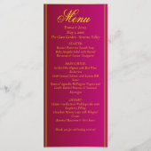 Classic & Elegant Red and Gold Wedding Menu Card Menükarte (Vorderseite)