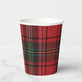 Classic Elegant Red Tartan Weihnachten Pappbecher (Rechts)