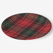 Classic Elegant Red Tartan Weihnachten Pappteller (Schrägansicht)