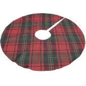 Classic Elegant Red Tartan Weihnachten Polyester Weihnachtsbaumdecke (Schrägansicht)
