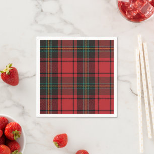 Classic Elegant Red Tartan Weihnachten Serviette