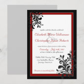 Classic Elegant Red Wedding Einladung (Vorne/Hinten)