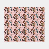 Classic Elegant Rustic Boho Fleecedecke (Vorderseite (Horizontal))