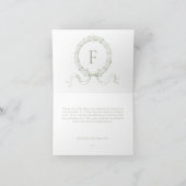 Classic Elegant Sage Green Floral Frame Wedding Dankeskarte (Innenseite)