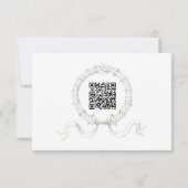 Classic Elegant Sage Green Floral Frame Wedding QR RSVP Karte (Rückseite)