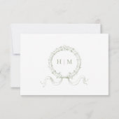 Classic Elegant Sage Green Floral Frame Wedding RSVP Karte (Rückseite)
