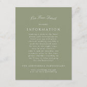 Classic Elegant Sage Green Formal Wedding Begleitkarte (Vorderseite)
