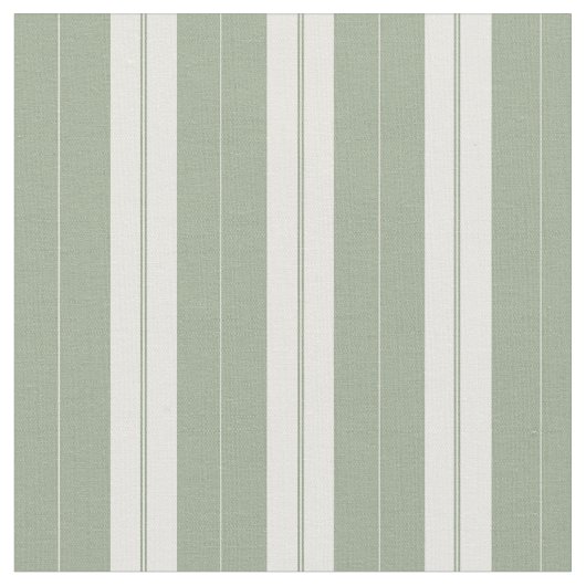 Classic Elegant Sage Green French Ticking Strip Stoff (Nahaufnahme)