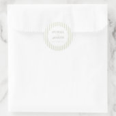 Classic Elegant⎮Sage Green Striped Wedding Runder Aufkleber (Tasche)