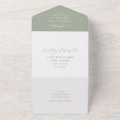 Classic Elegant Sage Green Wedding All In One Einladung (Außenbereich)
