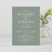 Classic Elegant Sage Green Wedding Einladung (Stehend Vorderseite)